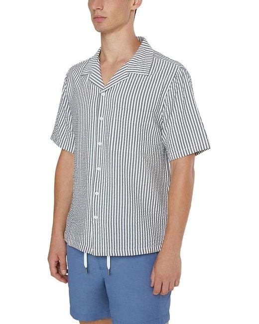 Onia Gray Novelty Vacation Shirt for men