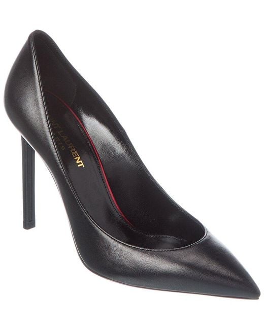 Saint Laurent Black Anja 105 Escarpin Leather Pump