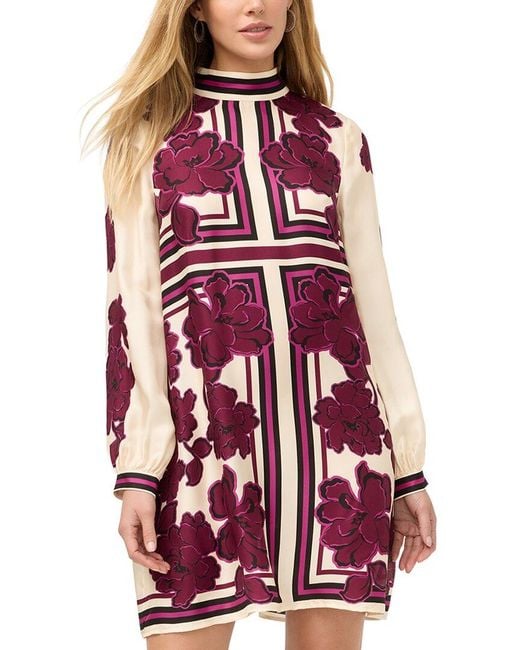 Johnny Was Red Kalova Silk-Blend Mini Dress