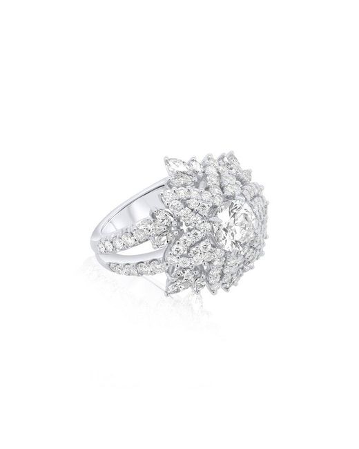 Diana M Multicolor Fine Jewelry White Gold 4.54 Ct. Tw. Diamond Half-set Ring