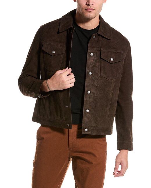 Cole haan clearance leather trucker jacket