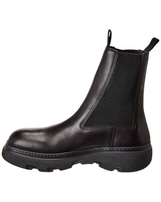 Burberry Black Creeper Leather Chelsea Boot for men