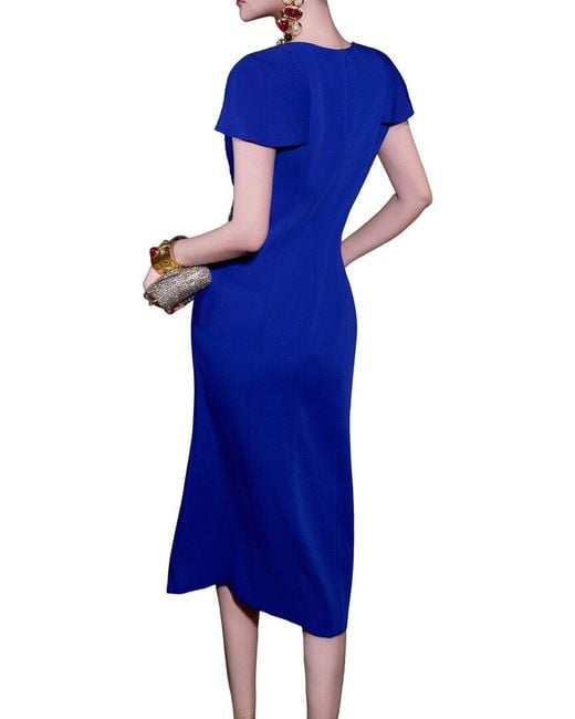 BURRYCO Blue Short Sleeve Midi Dress