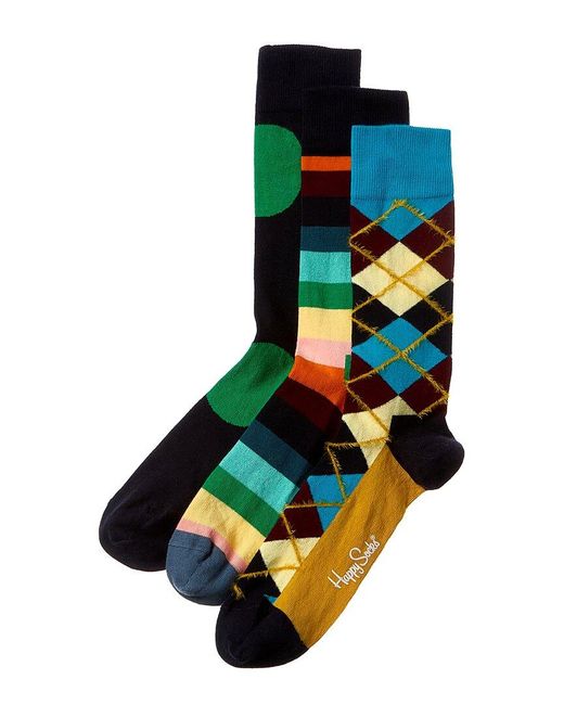 Happy Socks Green 3pk Classics Socks Gift Set for men