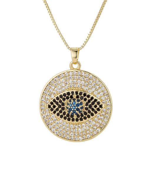 Eye Candy LA Metallic Luxe Collection Julian Evil Eye Sterling Silver Chain Necklace With Brass Pendant