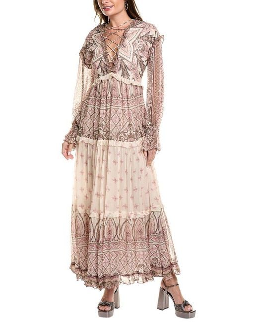Hemant & Nandita Pink Tiered Maxi Dress
