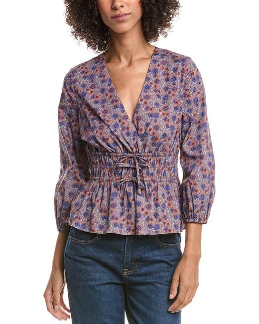 10 Crosby Derek Lam Purple Lilith V-neck Blouse