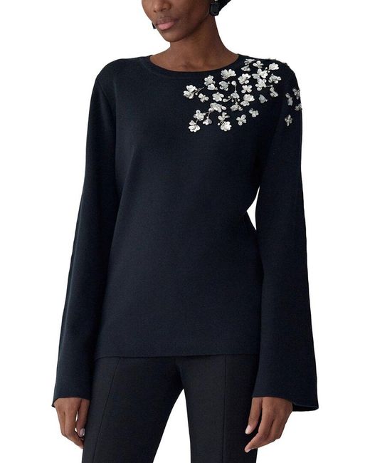 Carolina Herrera Blue Knit Top