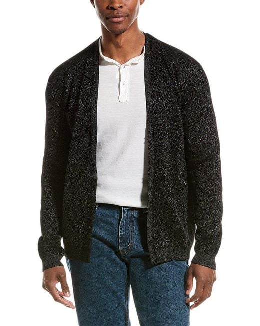 John Varvatos Black Claremont Regular Fit Wool-blend Cardigan for men