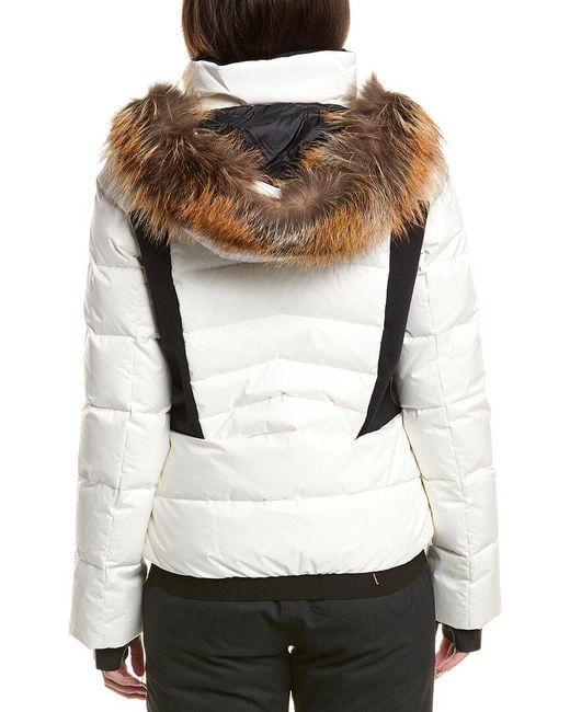 Post Card White Fox Fur-Trim Down Ski Jacket