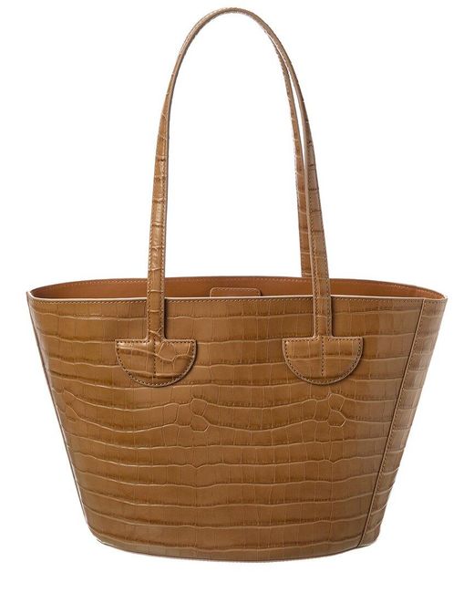 Jason Wu Brown Croc-Embossed Leather Tote