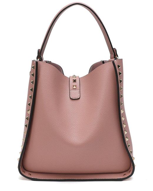 Tiffany & Fred Paris Pink Full-grain Leather Hobo Shoulder Bag