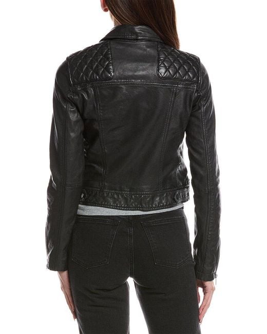 AllSaints Black Conroy Leather Biker Jacket