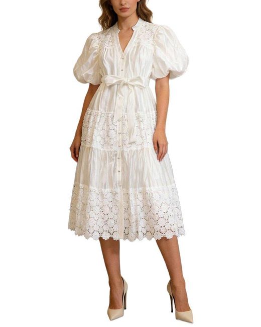 MIRA RICHI White Midi Dress