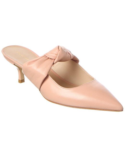 Stuart Weitzman Pink Solange Leather Mule