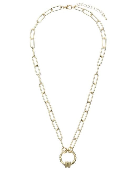 Juvell Metallic 18k Plated Cable Ring Necklace