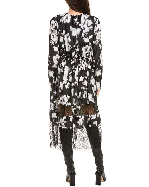 Jason Wu Black Pleated Silk Maxi Dress