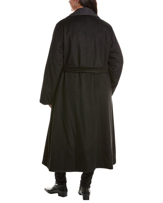 Marina Rinaldi Black Plus Capanna Reversible Wool Coat