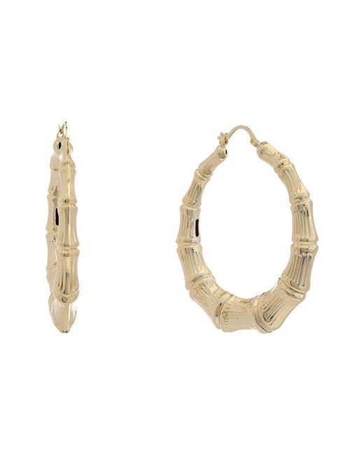 Juvell Metallic 18K Plated Bamboo Hoops