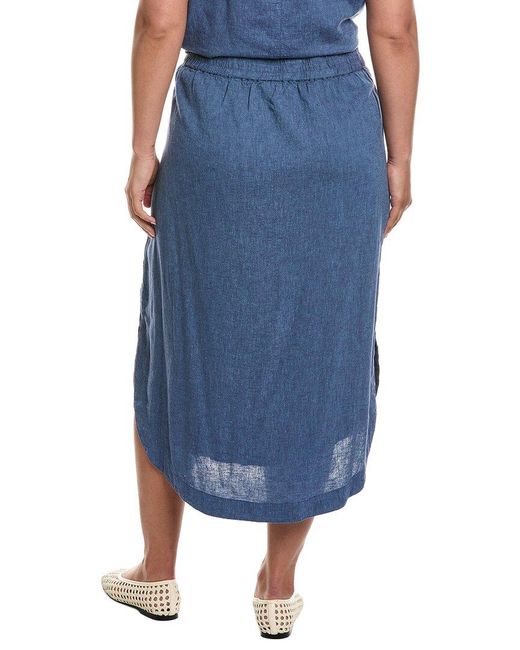 NIC+ZOE Blue Plus Rumba Linen Dip Skirt