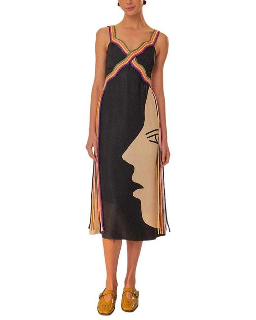 Farm Rio Black Midi Dress