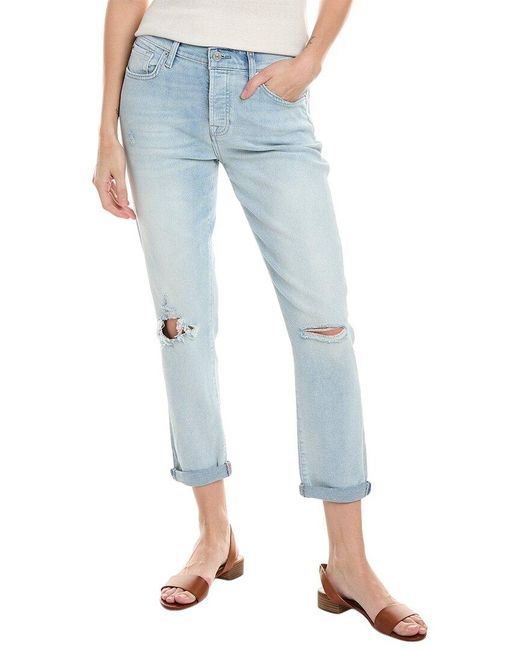 7 For All Mankind Blue Josefina Sandalwood Boyfriend Jean