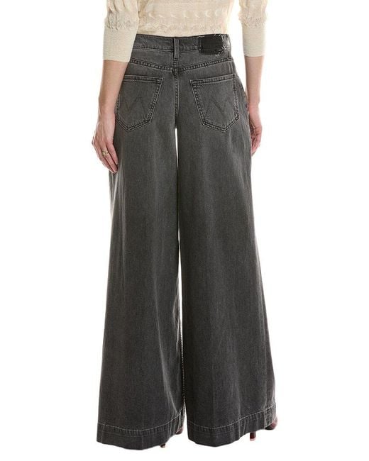 Mother Gray The Mid-Rise Headliner Heel Well Done Wide Leg Jean
