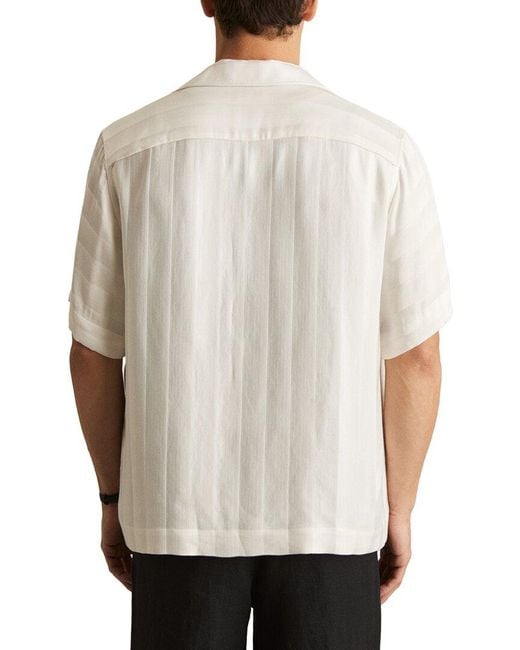 Reiss White Melba Stripe Jacquard Shirt for men