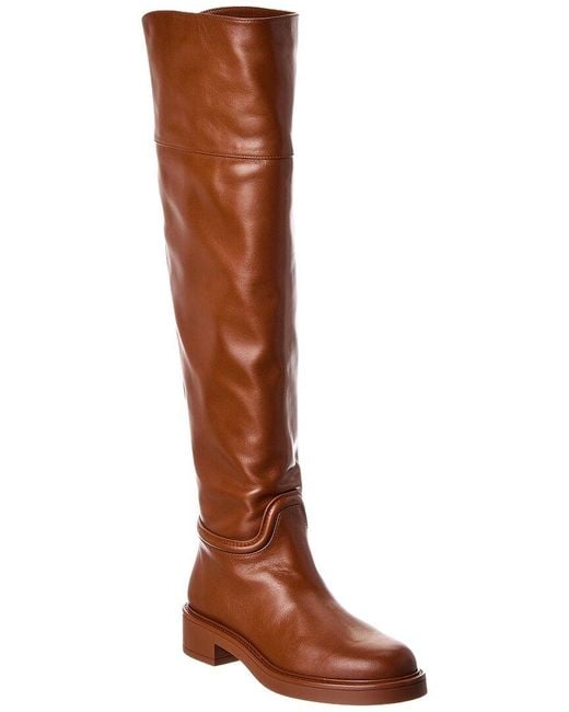 Stuart Weitzman Brown Celia Leather Over-The-Knee Riding Boot
