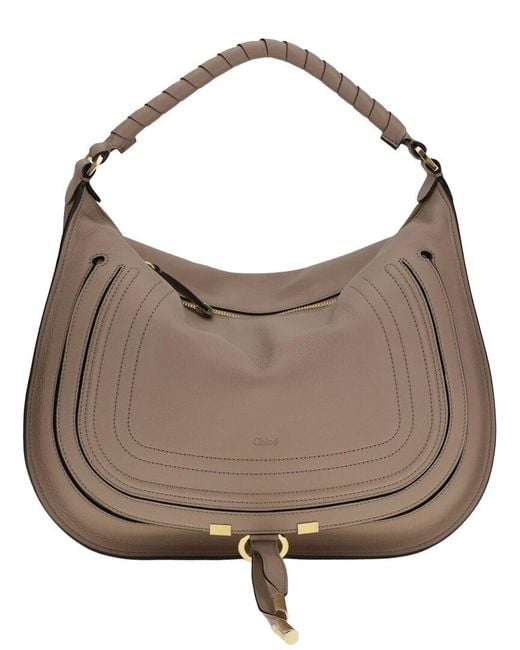 Chloé Gray Marcie Shoulder Bag Leather Shoulder Bag