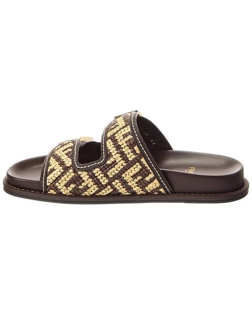 Fendi Brown Feel Leather-Trim Sandal