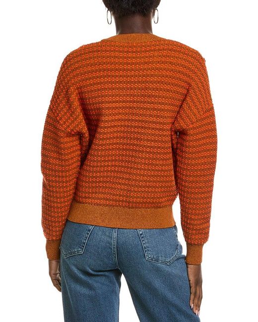 St. John Orange Tonal Knit Sweater