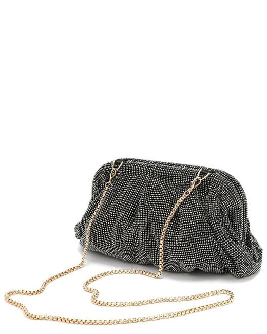 Tiffany & Fred Paris Black Crystal-Embellished Evening Crossbody