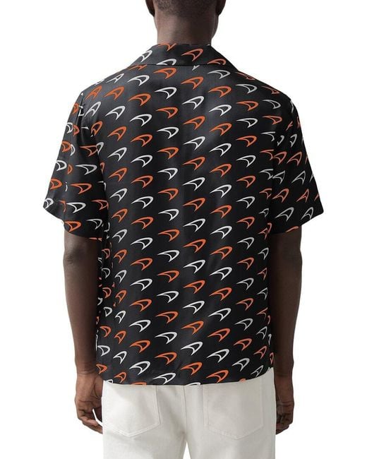 Reiss Black Vision Speedmark Print Shirt for men