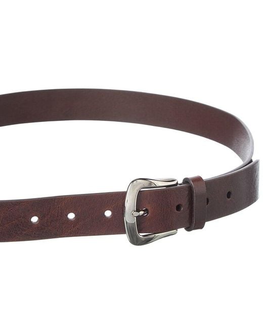 Brunello Cucinelli Brown Leather Belt for men