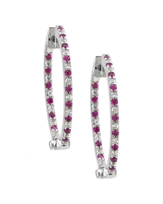 Gemstones White 1.30 Ct. Tw. Diamond Hoops