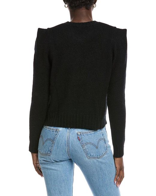 Autumn Cashmere Black Pleated Cashmere Sweater