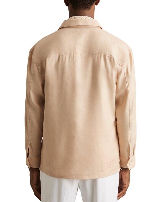 Reiss Natural Eze Linen Twin Pocket Shirt for men