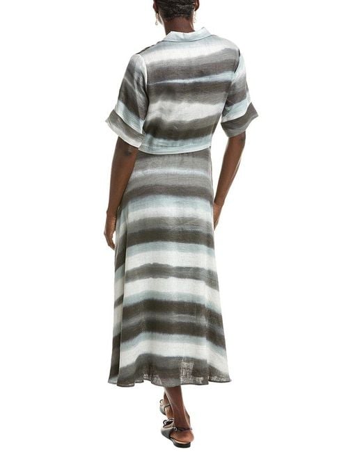 Officine Generale Gray Officine Generale Nadia Linen-blend Shirtdress