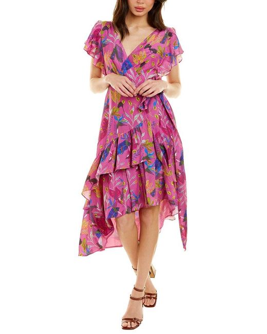 Tanya Taylor Dita Silk Dress in Purple - Save 1% | Lyst UK