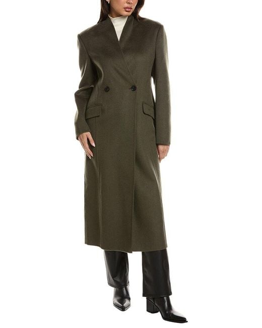Lamarque Green Double Face Wool-Blend Coat