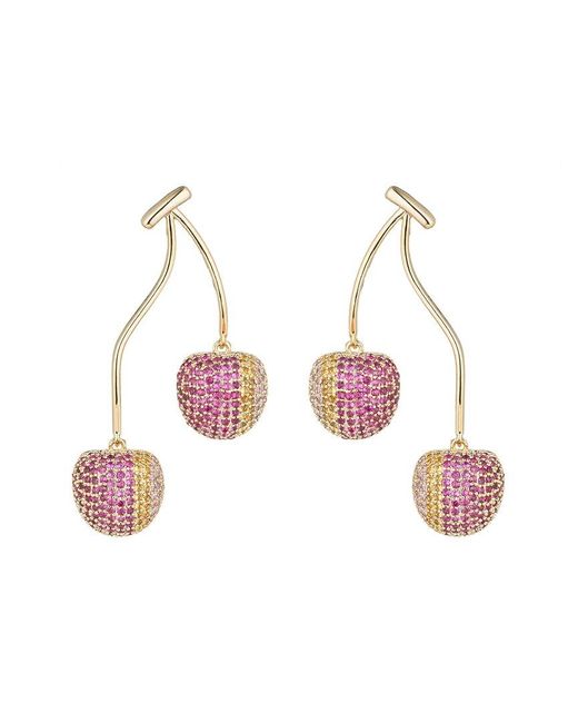 Eye Candy LA Pink The Luxe Collection Cz Drop Earrings