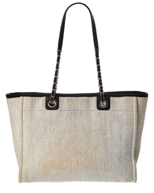 Chanel White Raffia Small Deauville Tote (Authentic Pre-Loved)