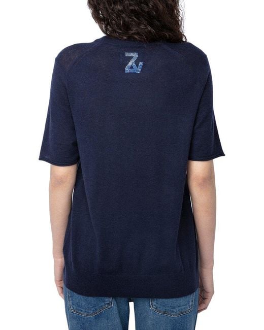 Zadig & Voltaire Ida Moon Cashmere Shirt in Blue | Lyst