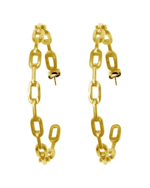 Adornia Metallic 14k Plated Link Hoops