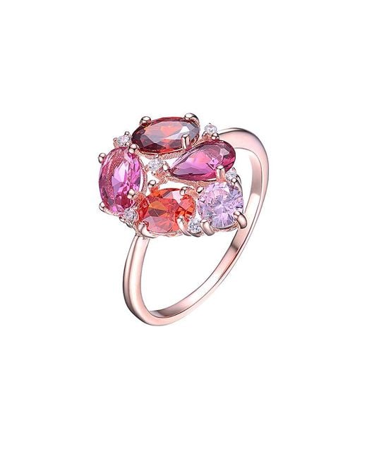 Genevive Jewelry Pink 14k Rose Gold Vermeil Ring