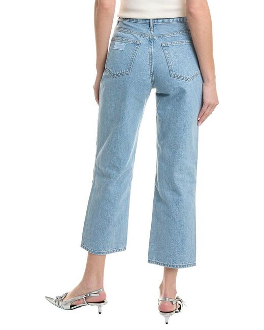 Ganni Misy Light Blue Stone High Rise Relaxed Straight Crop Jean