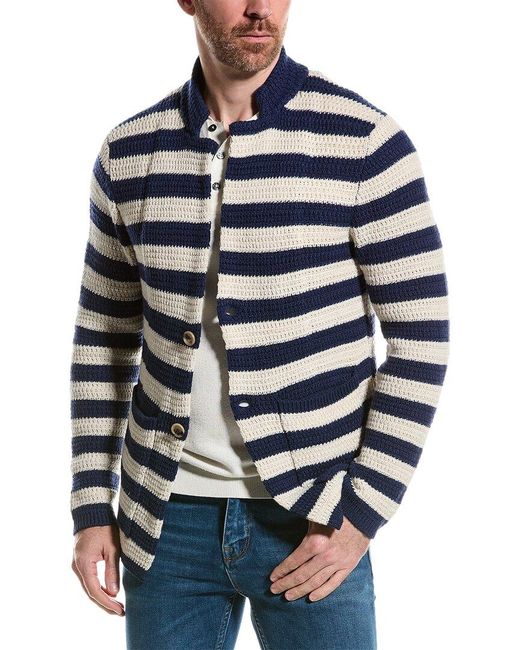 Isaia Blue Wool-lined Cashmere-blend Cardigan for men