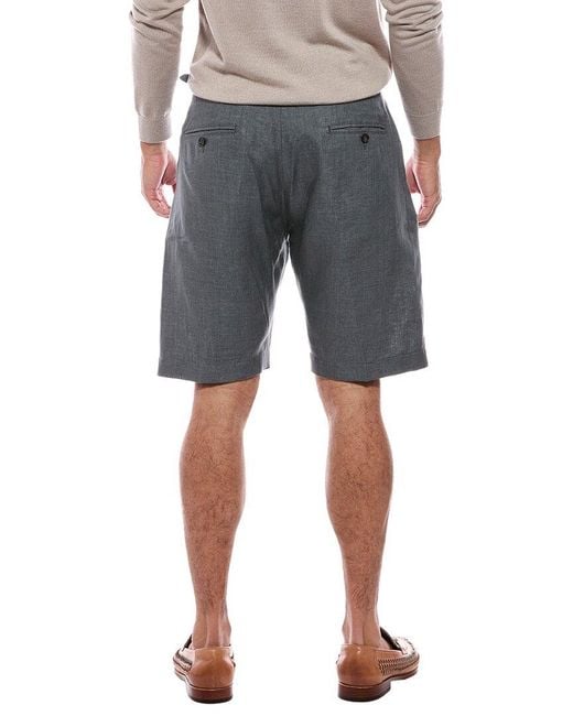 Isaia Gray Linen Trouser Short for men