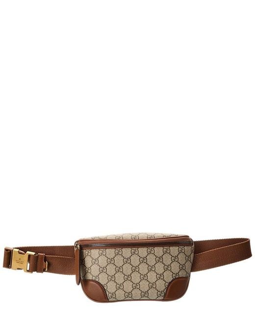 Gucci Brown Gg Emblem Small Gg Supreme Canvas & Leather Belt Bag for men